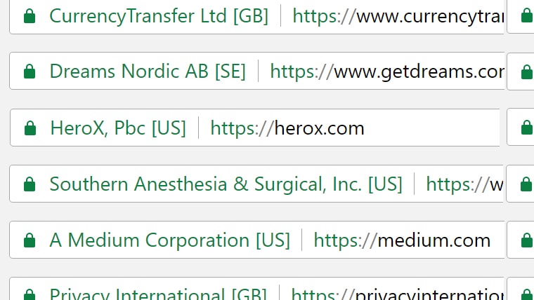 Registration of EV SSL (Greenbars)